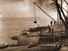 Photo of Riverside Park shortly after Dock's 'City Beautiful' movement worked to clear the area of waste and garbage.