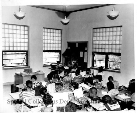 Students in a classroom at Barnett, 1951