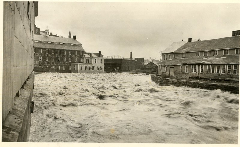 Fitchburg mills bordering the Nashua, Hurricane of 1938