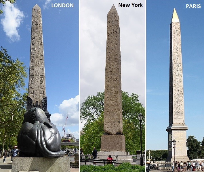 3 Obelisks that are considered Cleopatra's Needles