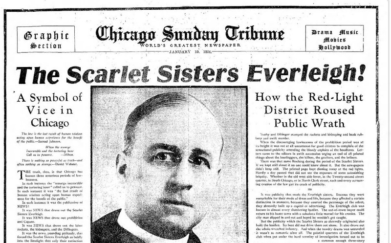 The Scarlet Sisters Everleigh! An article from 1930 discussing the fight against corruption in Chicago and the original efforts taken by the Chicago Vice Council to eradicate it in 1910.