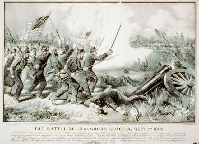 Newspaper Heading with Cartoon Depicting the Battle.