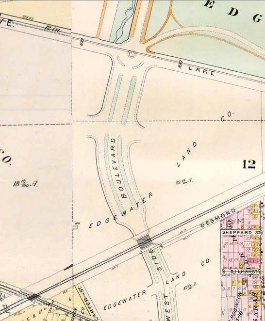 Location of Bridge 54 around the time of its construction in 1898.