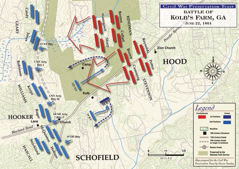 Map of Battle of Kolb's Farm