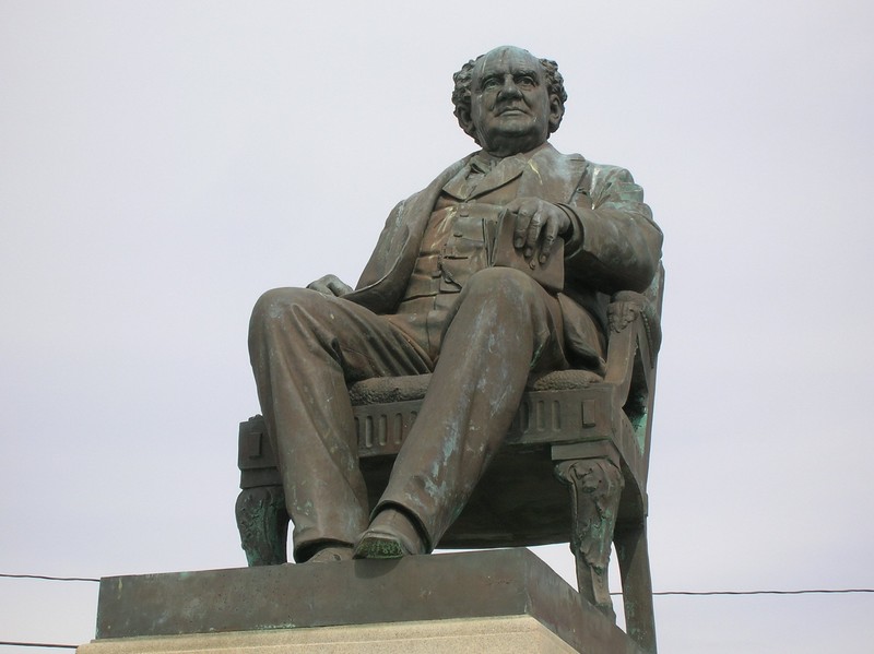 Statue of Phineas Taylor "P.T." Barnum 
Famous Showman, politician and conservationalist.
Located at Seaside Park Bridgeport, Ct. 
Remembering the famous showman Phineas Taylor Barnum is a vital part of Bridgeport's History. 