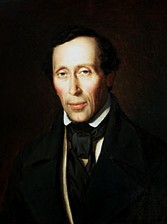 A portrait of Hans Christian Andersen. 