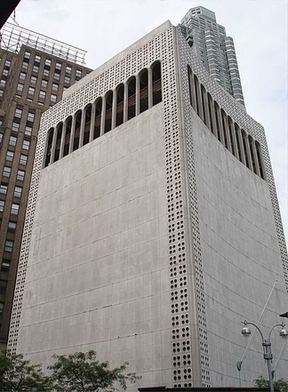 The building designed by Edward Durell Stone to house Huntington Hartford's art collection. MAD replaced this building in 2008.