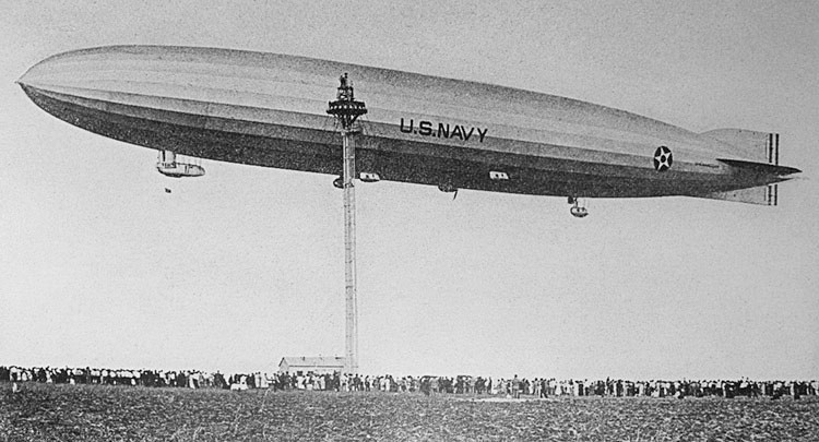 US Navy airship ZR-1, “Shenandoah” departing Fort Worth October 9, 1924