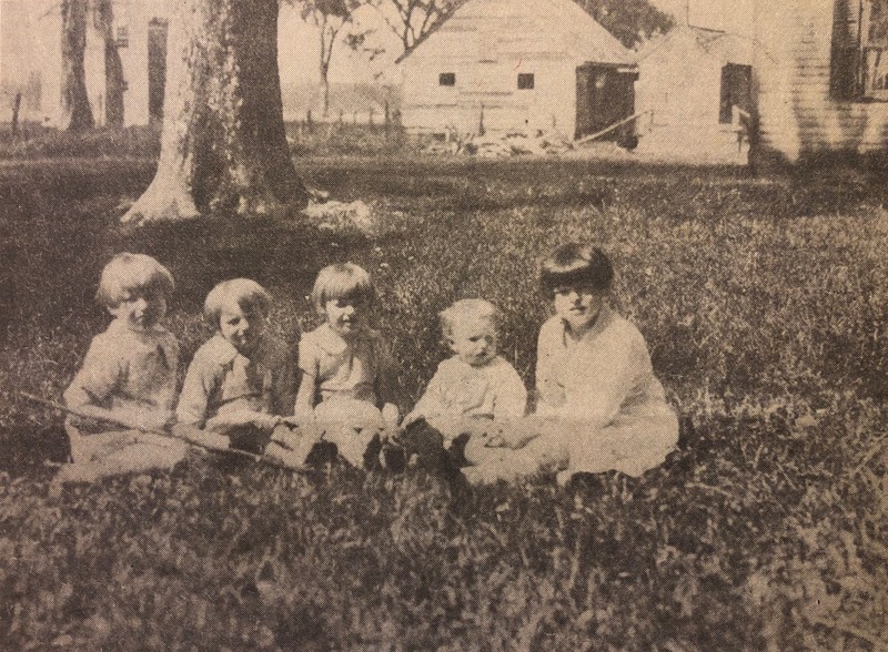 c. 1929 photo of the Wood House in the center background