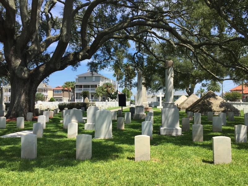 “Villa on the Bay” previously the military hospital, in its current location, 105 Marine Street.  Picture taken from Charlotte Street, a street parallel to Marine Street but on the other side of the National Cemetery.