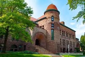 Pillsbury Hall was designed by Harvey Ellis in the Richardsonian Romanesque style