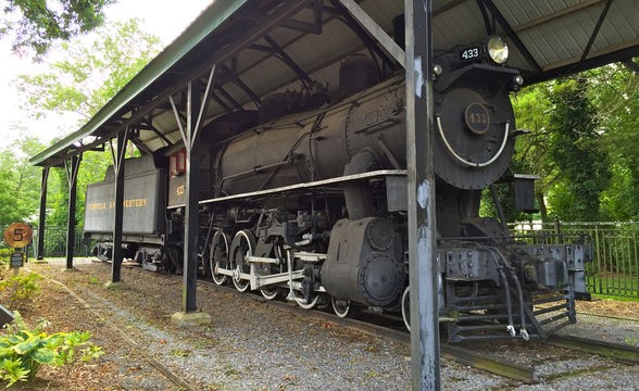 The Legendary "Virginia Creeper" engine is on display at the Welcome Center