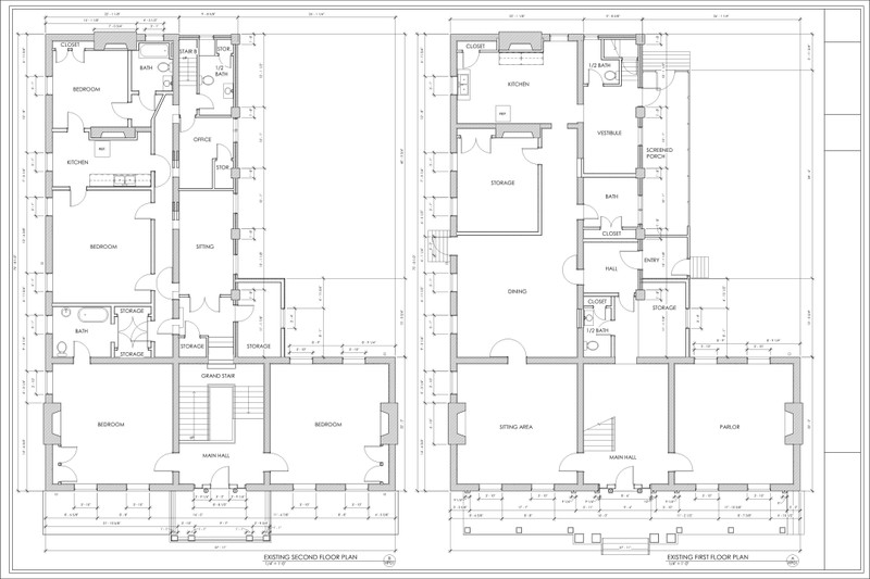 Measured Drawings of both First and Second Floors per Field Measurement, Fall 2017.