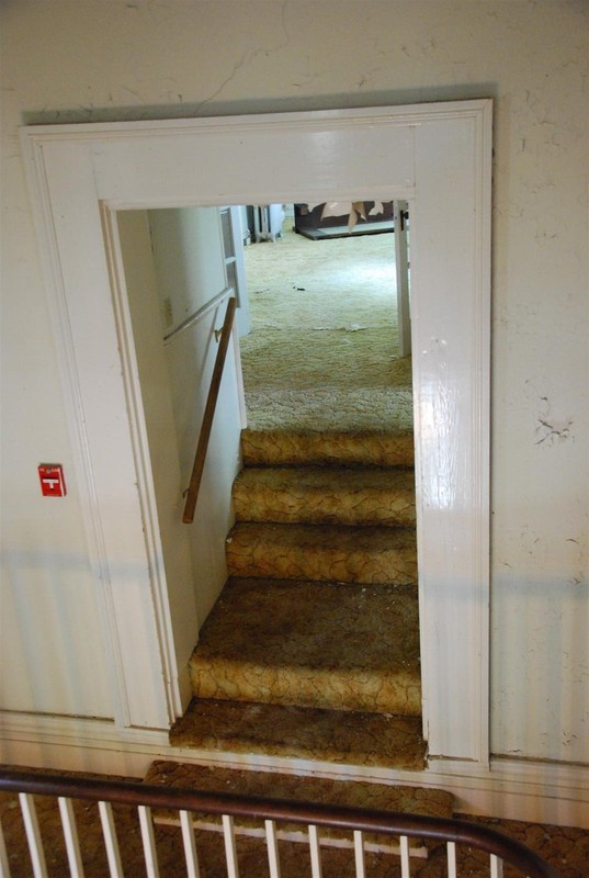 Detail of added stair and Doorway off of Grand Stair Landing.