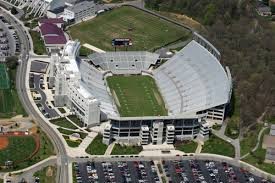 Aerial view of Lane Stadium and Worsham Field