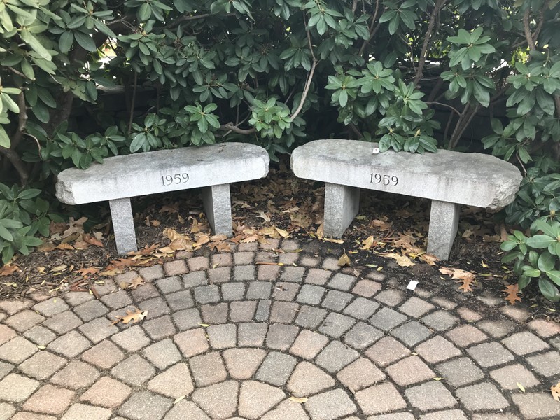 Memorial Hall grounds, Class of 1959 benches, 2017