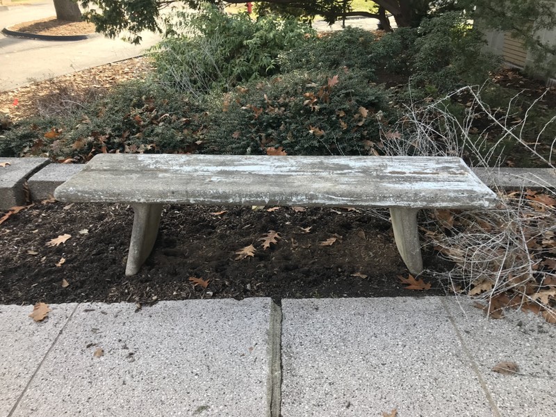 Memorial Hall grounds, Class of 1921 bench, 2017