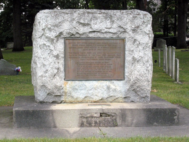 Stony Creek Cemetery, Masonic monument, 2020