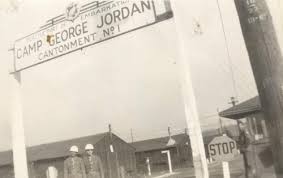 The entrance to Camp Jordan, a segregated army training facility in Seattle during World War II. 