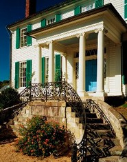 Belmont, east front, featuring Horseshoe Staircase