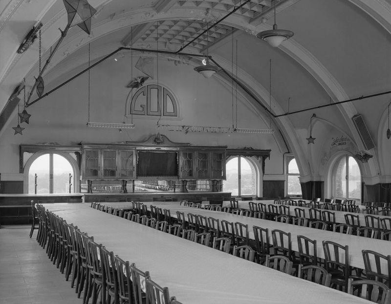 The community room of worship at the Divine Lorraine Hotel