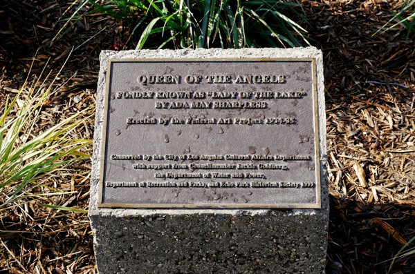 A plaque was erected alongside the newly restored Lady of the Lake in 1999, detailing her history and the journey she's made over the years.