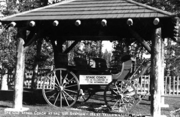 This picture shows the stagecoach shelter when it was still serving its intended use. 