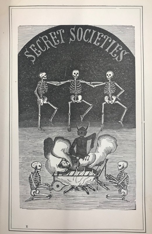 "Secret Societies" image, from the Massachusetts Agriculture College "Index"