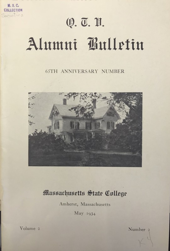 Alumni Bulletin, showing original Fearing fraternity house.