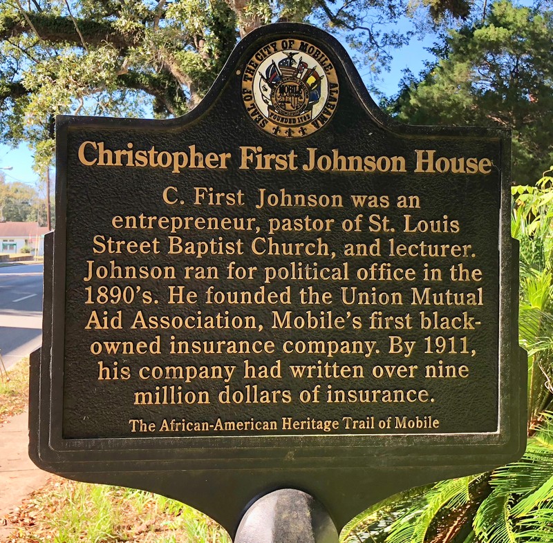 Historical Marker:  Christopher First Johnson House
Courtesy of The Historical Marker Database.  Picture by Mark Hilton, December 10, 2017