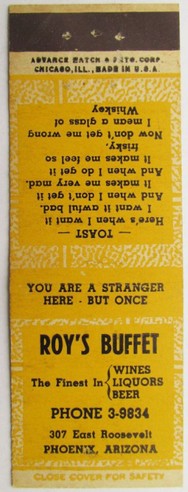 Roy's Buffet Matchbook 