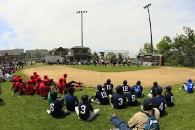 Youth baseball players at Josh Gibon Field. 