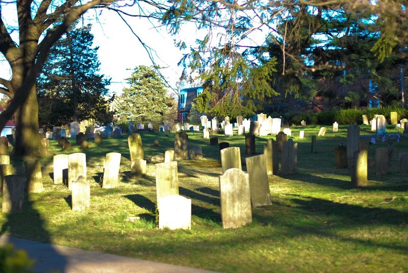 Gravestones at the White Plains Presbyterian Church Cemetery.