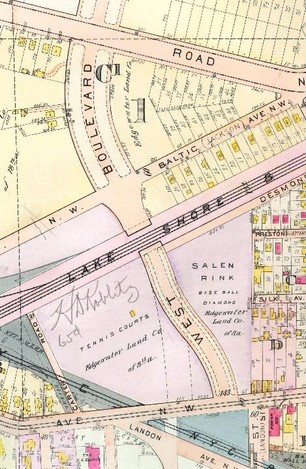 Location of Bridge 54 in 1912.