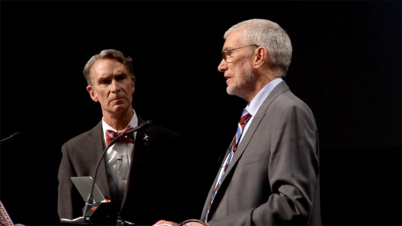 Bill Nye (left) and Ken Ham (right) debate