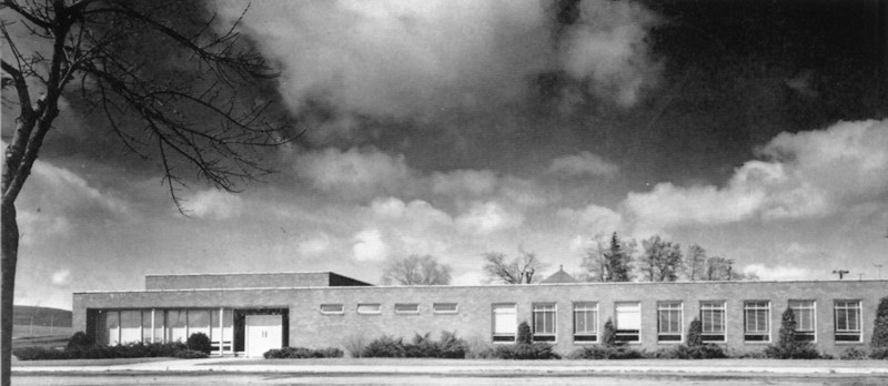 Rowles Hall under a dramatic sky 1958