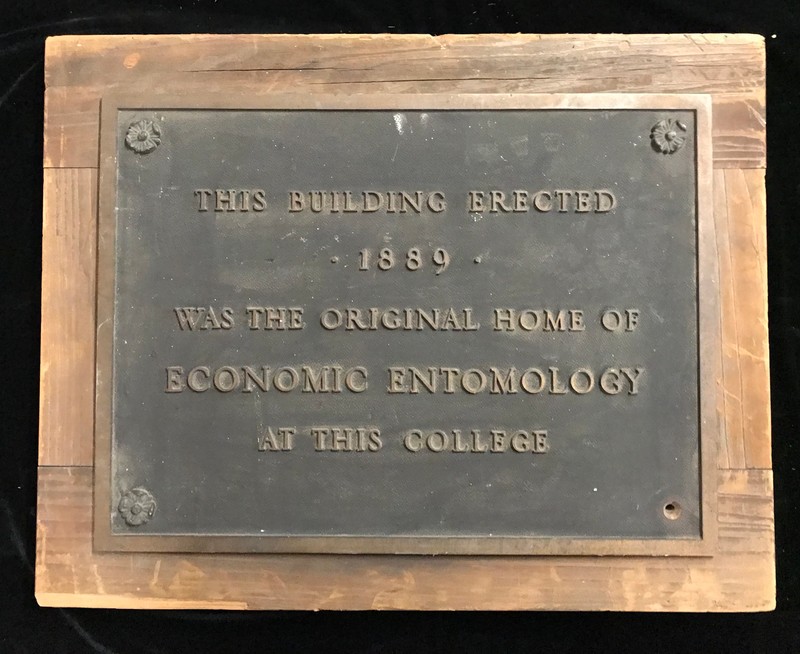 Economic Entomology plaque, ca 1938.