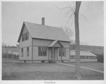 Lovell, J. L. (John Lyman), 1825-1903. Insectary with attached greenhouse, ca. 1890. 