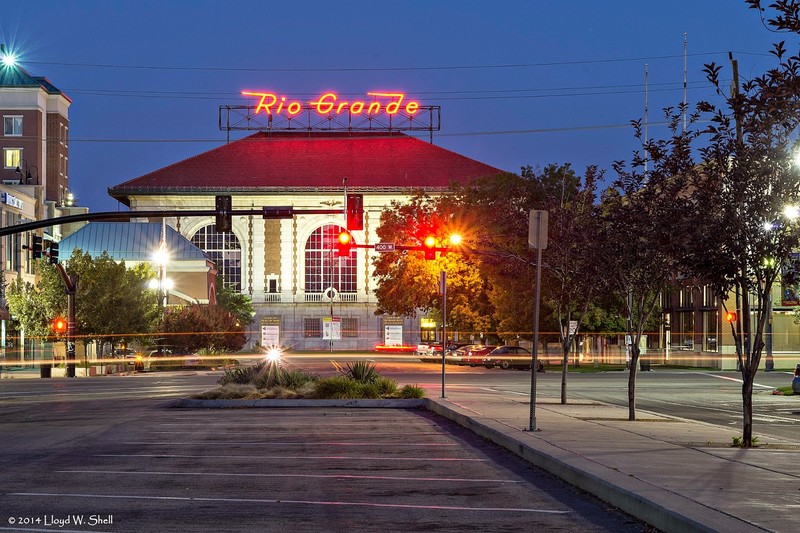 The Depot shining bright in the night sky 