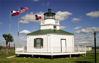 Halfmoon Reef Lighthouse as it stands today near the Bauer Community Center in Port Lavaca, Texas.