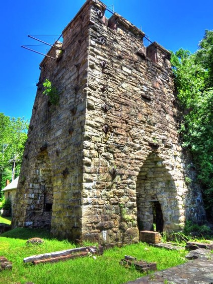 Close-up view of the furnace