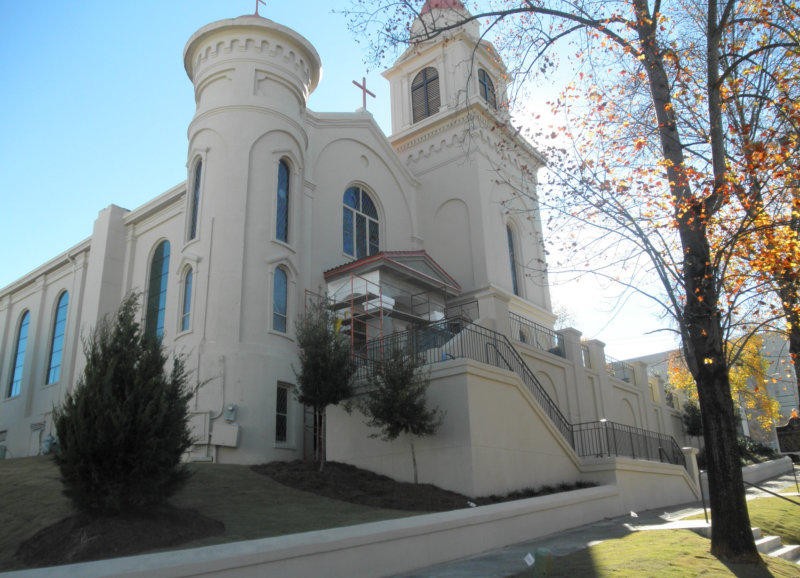 Exterior front elevation, St. Peter Church, Montgomery, AL.