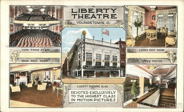 A postcard depicting the Liberty Theater circa 1918.