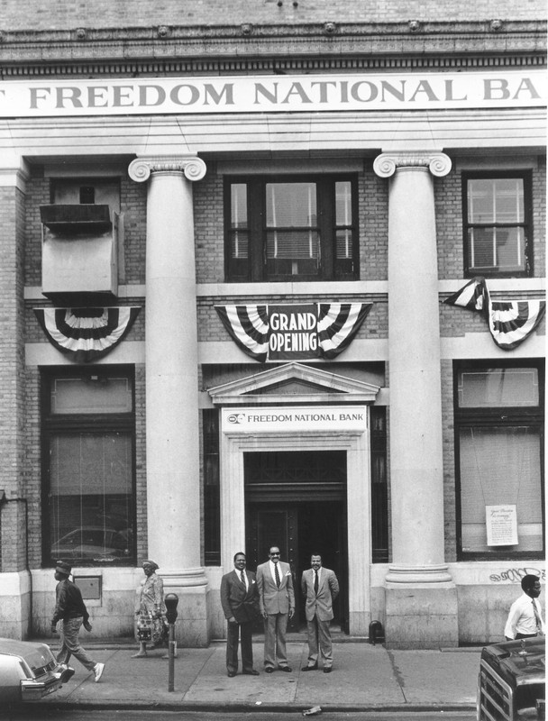 Freedom National Bank. Jackie established this bank in 1964.
