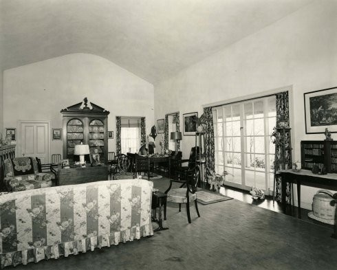 The living room in Top Cottage as it looked in 1945