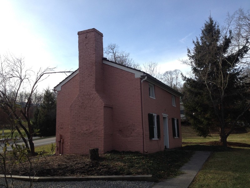 Former slave quarters moved to the former Virginia Court of Appeals Law Library on Courtney Drive.