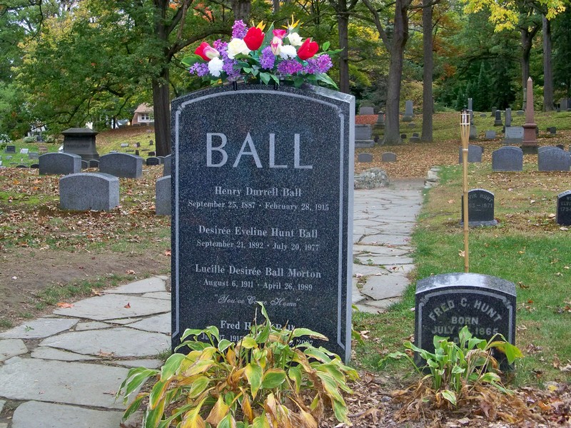 Back of Lucille Ball's grave