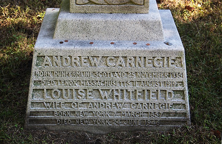 Base of Andrew Carnegie's grave