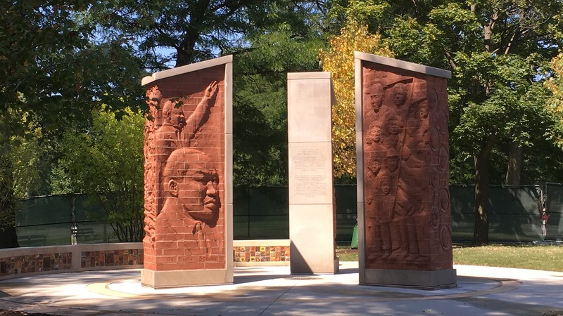 This monument was made possible by a coalition of  forty Chicago organizations led by the Inner-City Muslim Action Network