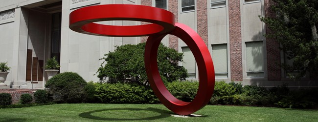 This sculpture is located just near the museum entrance.